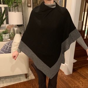 NWT - Celeste black and gray wool poncho, one size